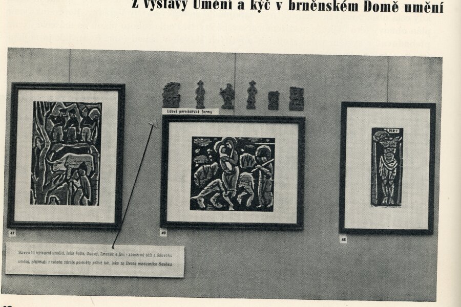 Reprodukce: Blok, časopis pro umění, ročník III, č. 1, Brno 1948 - 49, Informace o kulturní práci, s. 46 – 47. 